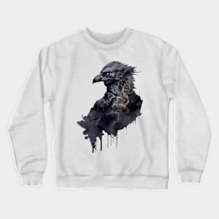 In the smoke appeared a raven Crewneck Sweatshirt